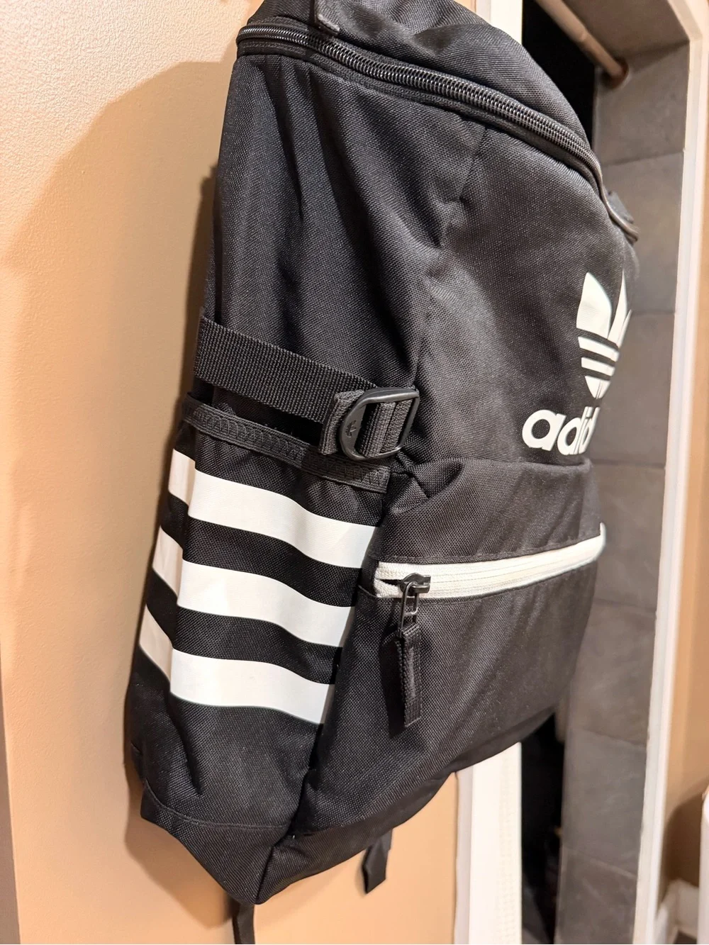 adidas Black and White Trefoil Backpack